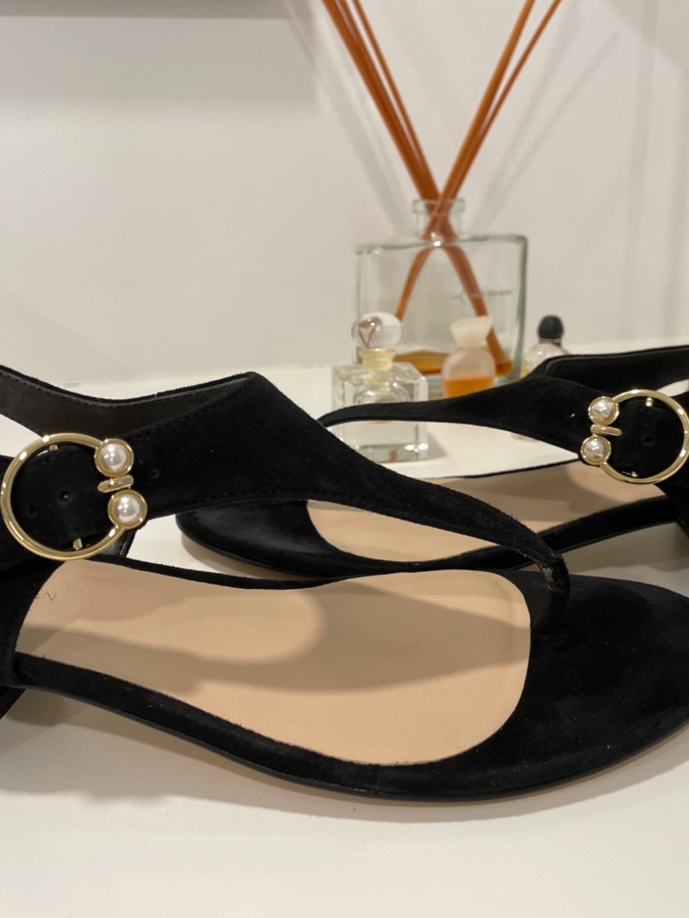 Stuart Weitzman Black Suede Sandals - Picture 5 of 8